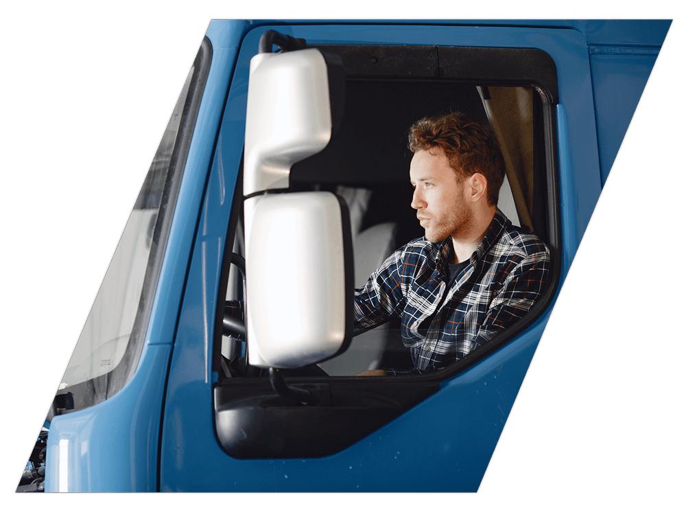 Diesel truck driver in his rig in Baton Rouge